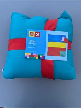 Lego x Target blue yellow red Puffer Throw
